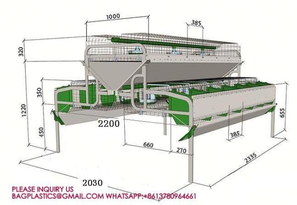 Rabbit Cage, Cage Net Galvanized Wire Poultry Farming Meat Broiler Battery Rearing Cage