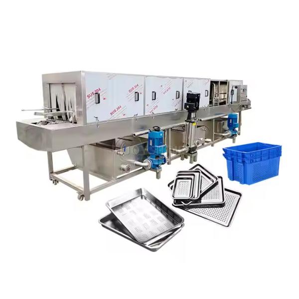 Máquina de lavar caixas de plástico para pão Máquina de lavar e secar cestas de plástico Industrial