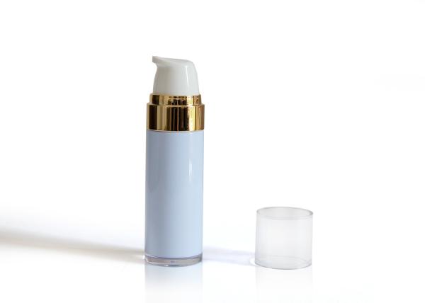 Light Blue Empty Foundation Pump Bottle / Eye Serum Refillable Airless Pump Bottles