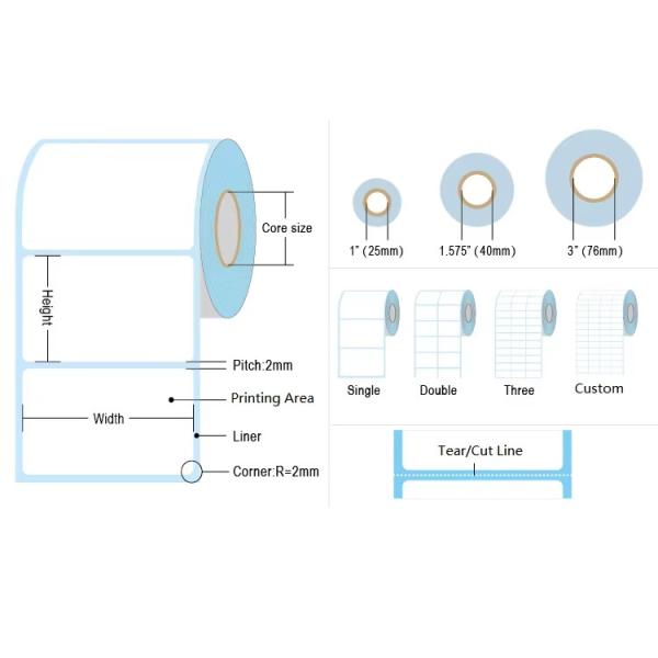 High Definition Thermal Printing Labels Waterproof Customized