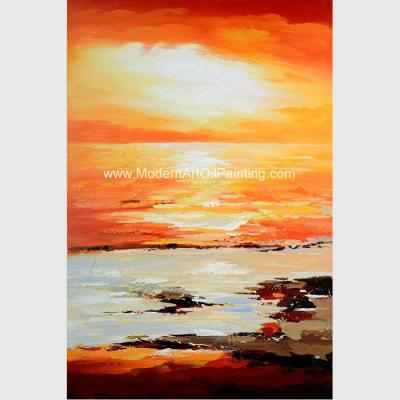 Decoração alaranjada abstrata da parede da pintura da lona coberta com a camada plástica fina