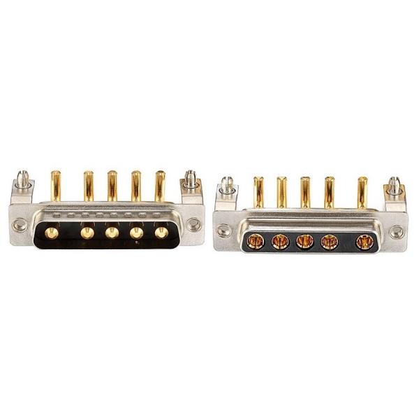 5W5 Male And Female High Current D-Sub Right Angle Connectors for PCB