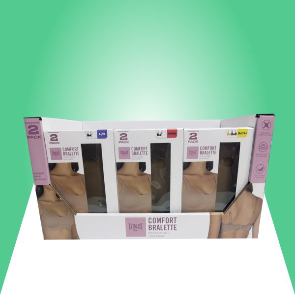 50 Units Per Carton Durable Cardboard PDQ Tray Display with 4 Trays Stacking Up and 80kgs Loading Capacity for Retail Merchandising