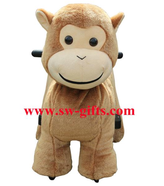 Popular ride on furry motorized plush riding lovely kiddie ride toys