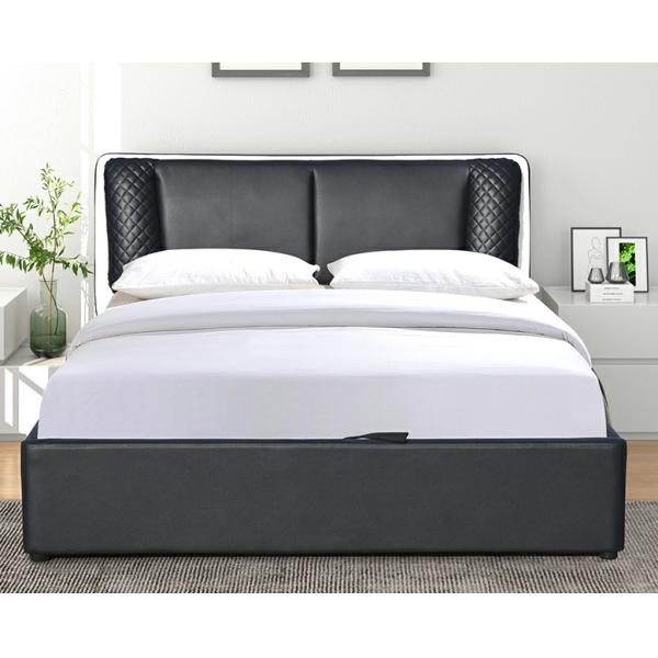 Машинная плита СОЛНЕЧНОЙ кровати PU черноты классики кожаной деревянная с подъемом вверх по хранению