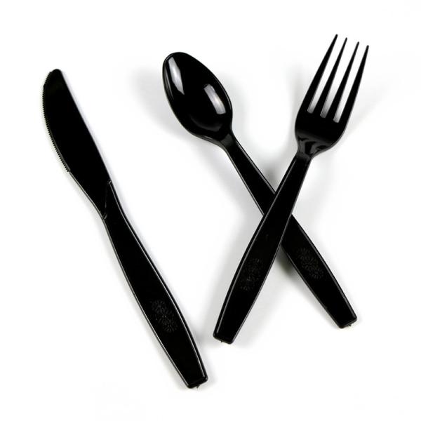 Plastic Cutlery Set with Free Design Disposable Utensils Fork Knife Spoon and Napkin