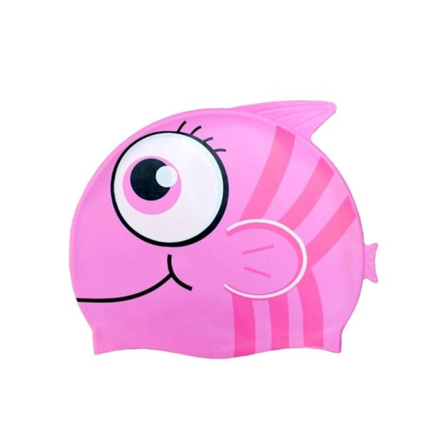 Silicone Material Waterproof Swim Cap , Harmless Childrens Swimming Hats