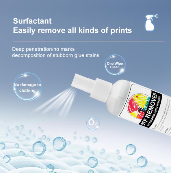 New Product 100ML T-Shirt Pattern Colors White Printing Ink Removal Liquid DTF Remover for DTF Removing Solution