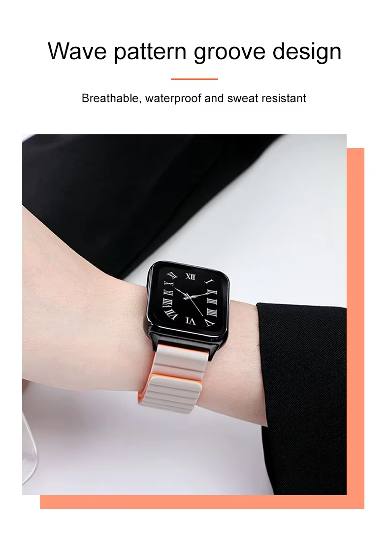 Ultra-thin Magnetic Silicone Watch Strap · 38~41mm | OEM/ODM - Customizable Logo · SHX