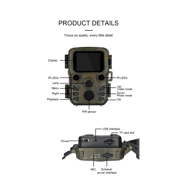 Night Vision Hunting Camera Outdoor Waterproof 20MP 1080P Mini Trail Camera