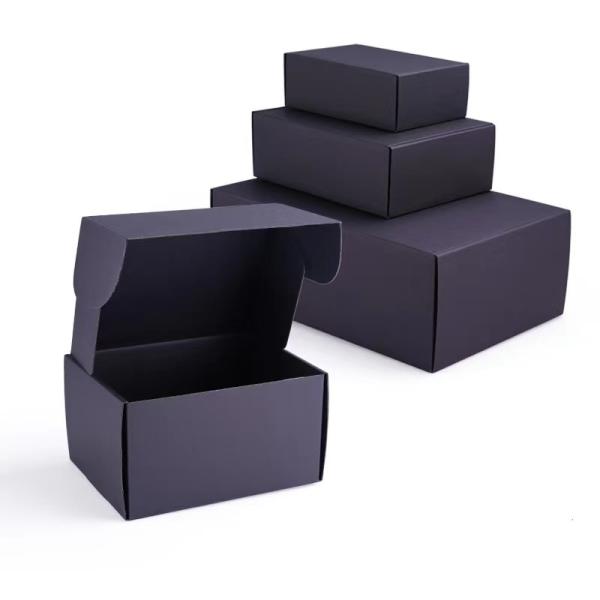 Printed Matte Black Cardboard Box Paper Packaging Mailer Shipping Boxes For Small Business