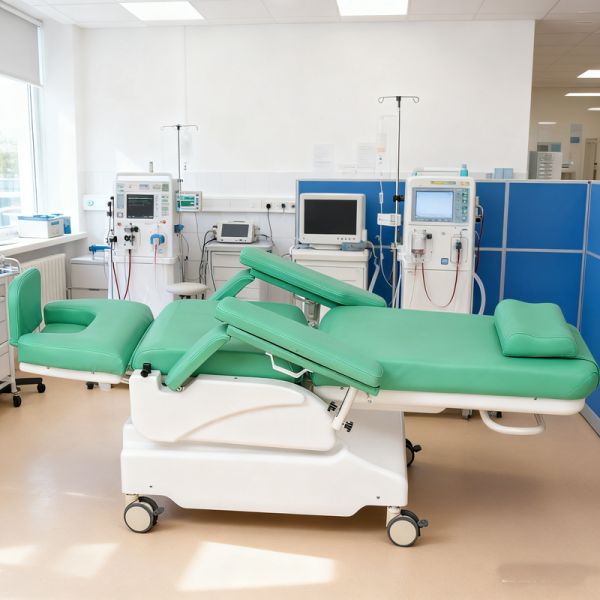 Premium Electric Blood Collection & Chemotherapy Chair Easy Clean Vinyl Upholstery