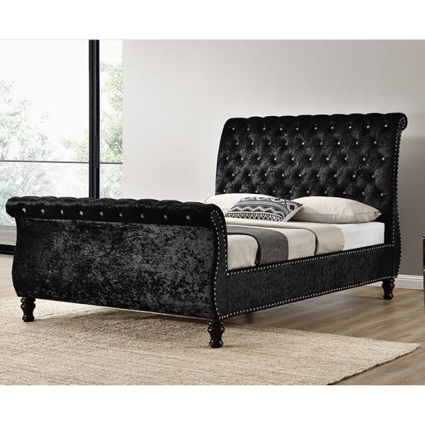 Кнопки Тафтинг обитый изголовье королевского размера Честерфилд каркаса кровати введенное в моду