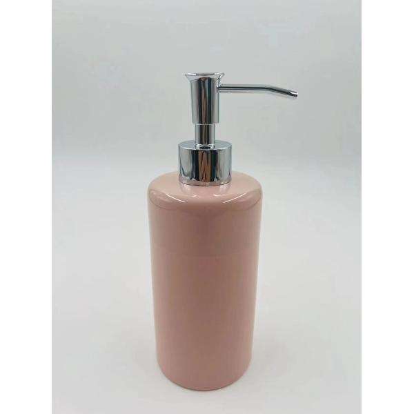 Accessoires de salle de bains en céramique Ensemble de forme ronde Couleur rose Savon pour salle de bains