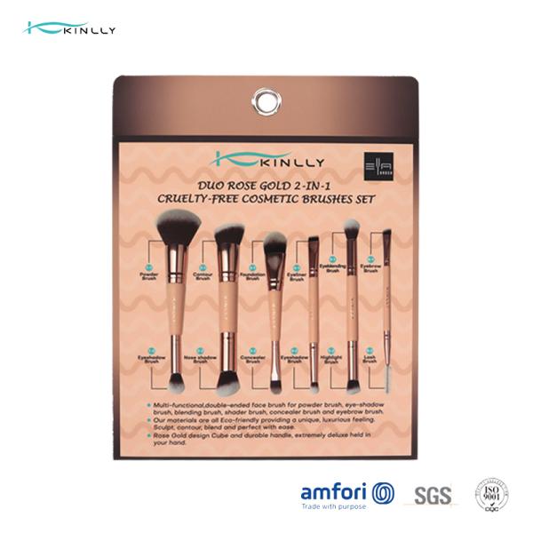 Dobles cara 6 pedazos viajan sistema de cepillo del maquillaje del tamaño con el pelo de Synethetic