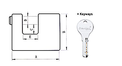 Custom Heavy Duty 304 Stainless Steel Top Security Rectangular Padlock with 4 Computer Keys Silver Rarlux Model 750