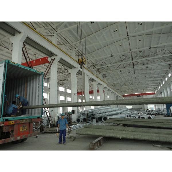7.6M Conical Tapered Hot dip Galvanized Street Lamp Steel Pole