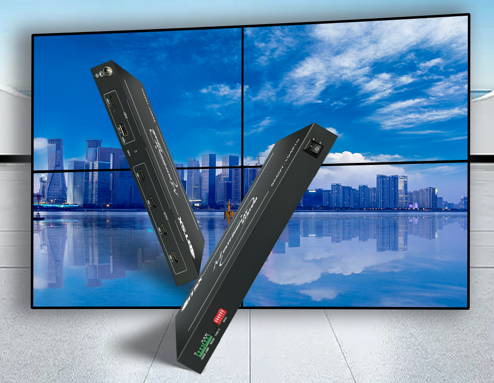 8K60 Multi Screen Expander with EDID Management and 2x2 Video Wall Controller for High-End Displays