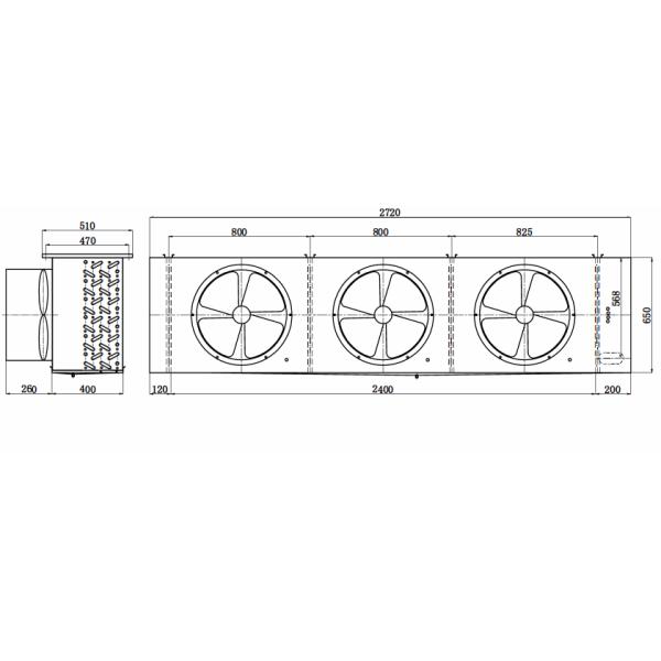 tipo evaporador 3Ph Marine Cold Room Evaporator de aço inoxidável de 380V 50HZ D