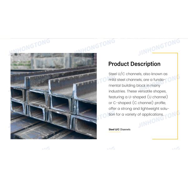 U-Shape Beam ASTM Q235 Q345 Hot Rolled Channel Steel for Support Structure Application