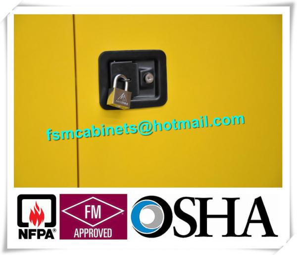 Yellow Industrial Safety Cabinets , Flame Proof Storage Cabinets For Waste Chemical