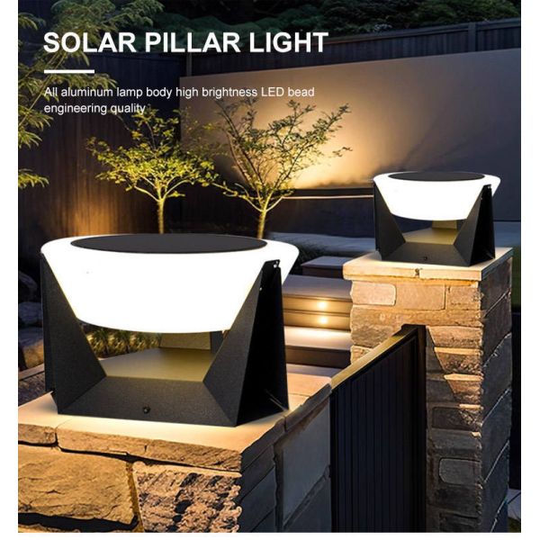 Modern IP65 Solar Garden Light With Three Colors In One For Villa Wall Fence Gate Cap & Patio Decor