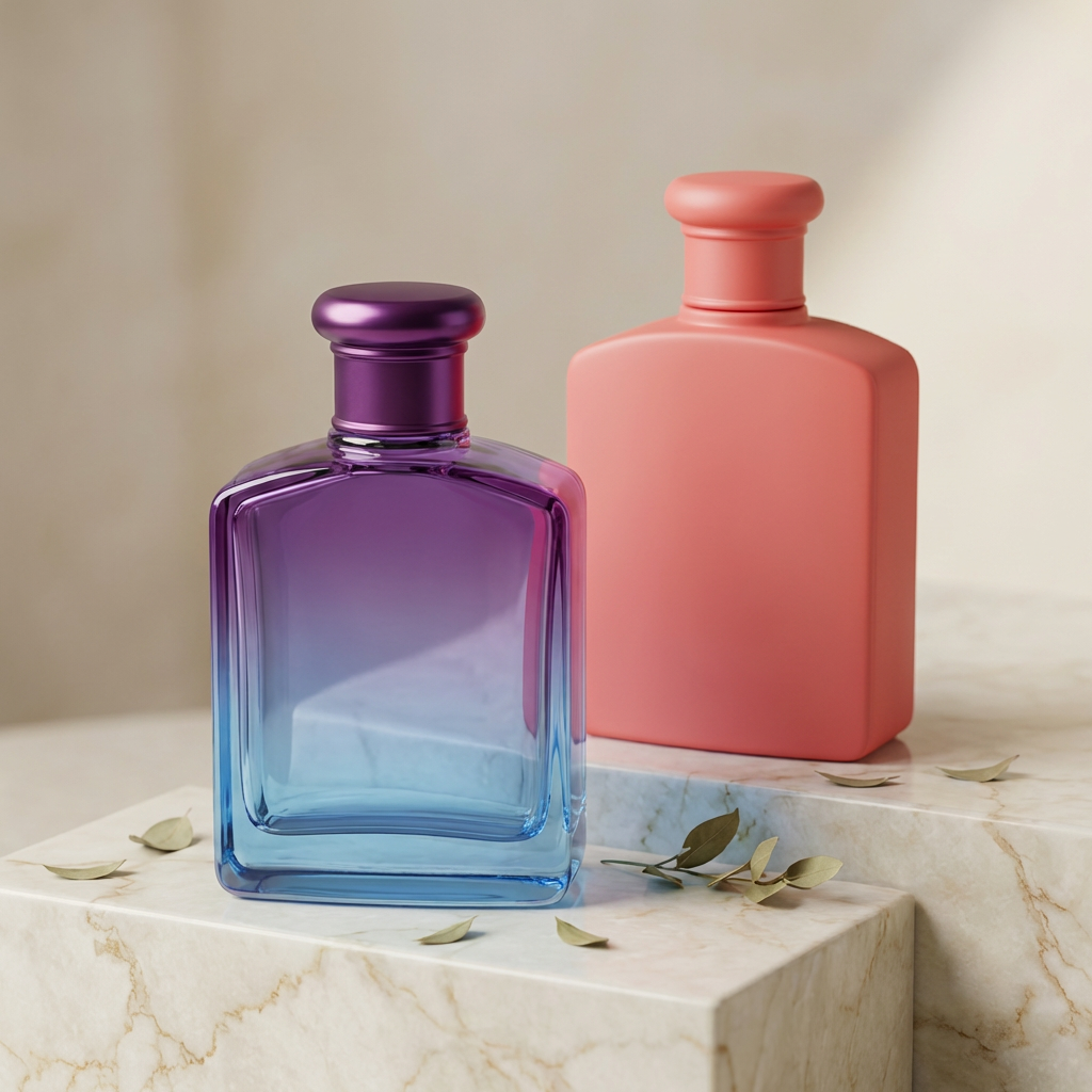 Anding Supplier High End Custom Printed Private Label 50 ml 100 ml Crimp Square Refillable Spray Glass Empty Perfume Bottle
