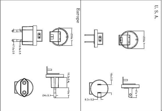 12V 2A exchangeable UK AUS USA EU AC plug 2M cable 18AWG cable  LED light box