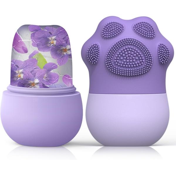 Rouleau de glace en silicone pour le visage – Masseur facial réutilisable pour thérapie par le froid contre les poches, l'acné, les rougeurs et le raffermissement de la peau | Outil de soin de la peau sans BPA pour femmes, hommes, peaux sensibles et routine de beauté quotidienne