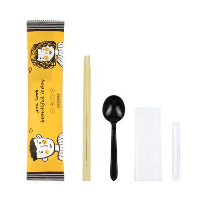 Packing Material Plastic Film Disposable Cutlery Set Combo for Outdoor Tableware