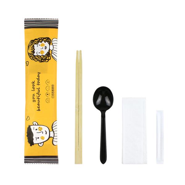 Packing Material Plastic Film Disposable Cutlery Set Combo for Outdoor Tableware