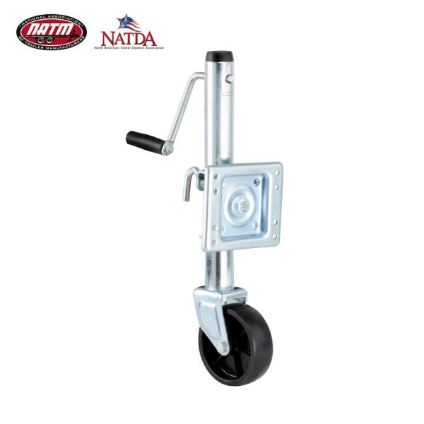 6 Inch Wheel Swivel Tongue Jack Travel 1000 LB Bolt On Trailer Jack