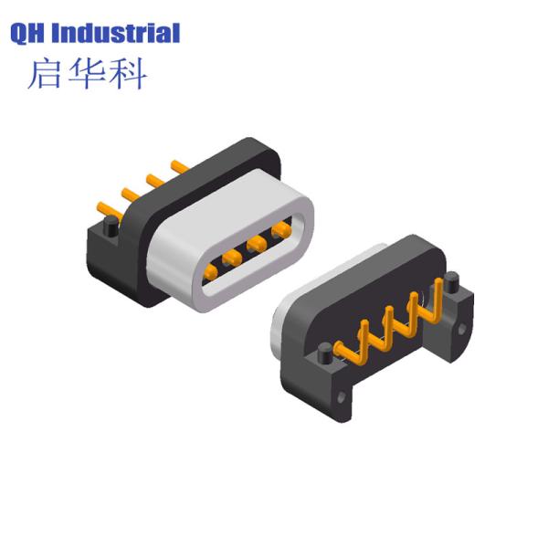 4Pin 2.54mm Pitch Male and Female 1Amp 2Amp Spring Force 500gf Magnetic Pogo Pin Connector