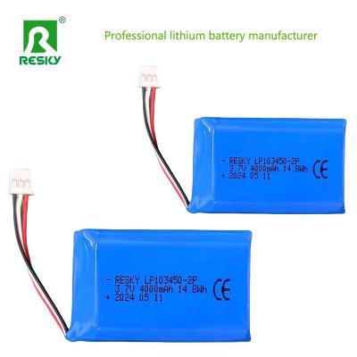 Rechargeable Li Polymer Battery Pack 103450 1s2p 3.7V 4000mAh