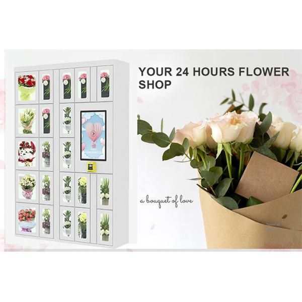Smart Flower Vending Locker With Touch Screen For Advertising And Transparent Doors