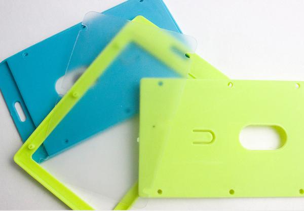 ABS Lanyard Badge Holder , Pantone Color Hard Plastic Id Card Holder