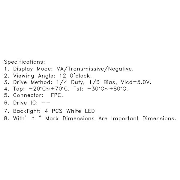 Factory Direct Sales TN VA Segment LCD Black White Display Module For Outdoor Energy Storage