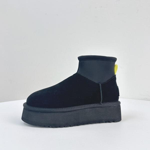 Slim Thick-Soled Pencil Boots Women'S New Winter Plus wool Thickened Snow Boots Women'S Outer Wear Cowhide Waterproof
