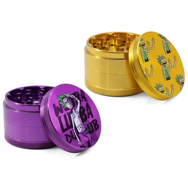 Four Layer Fancy Weed Grinder Aluminum Alloy Cartoon Anime Rick Morty Morty Smoker