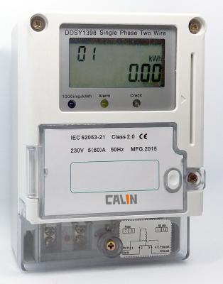 Electricity Prepaid Meter Class 1S Accuracy Single Phase Power Meter