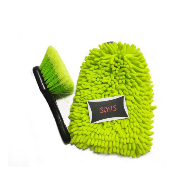 21.5cm Reusable HandHeld Soft Bristle Wheel Brush PP Handle