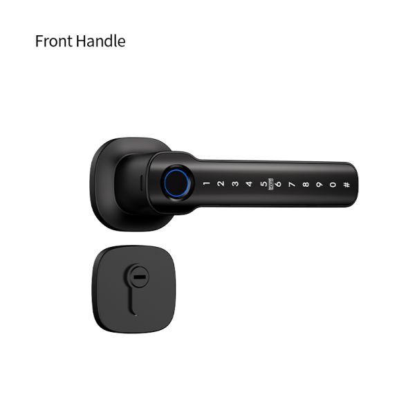 Tuya Smart Lock HL50 Matte Black Aluminum Alloy Durable Electronic Keypad Entry Fingerprint Password Card & for for Door