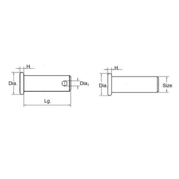Precision Clevis 304 Stainless Steel Pins M10 DIN7982 ODM For Equipment