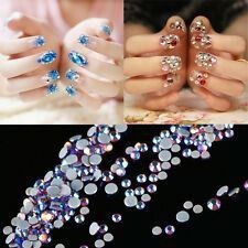 Gros 2mm 3mm Jelly Blanc AB Cristal Pierres Rondes Fla...