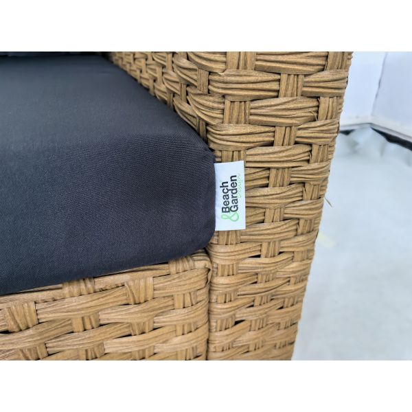 All Weather PE Rattan Wicker Outdoor Patio Furniture Set L Shaped Sectional Sofa 2 Coffee Tables Single Chair for Garden