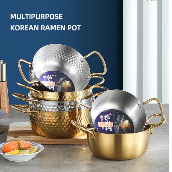 Wholesale Silver Korean Cookware Sauce Pot Stainless Steel 430 Soup Pot  With Stainless Steel Handle