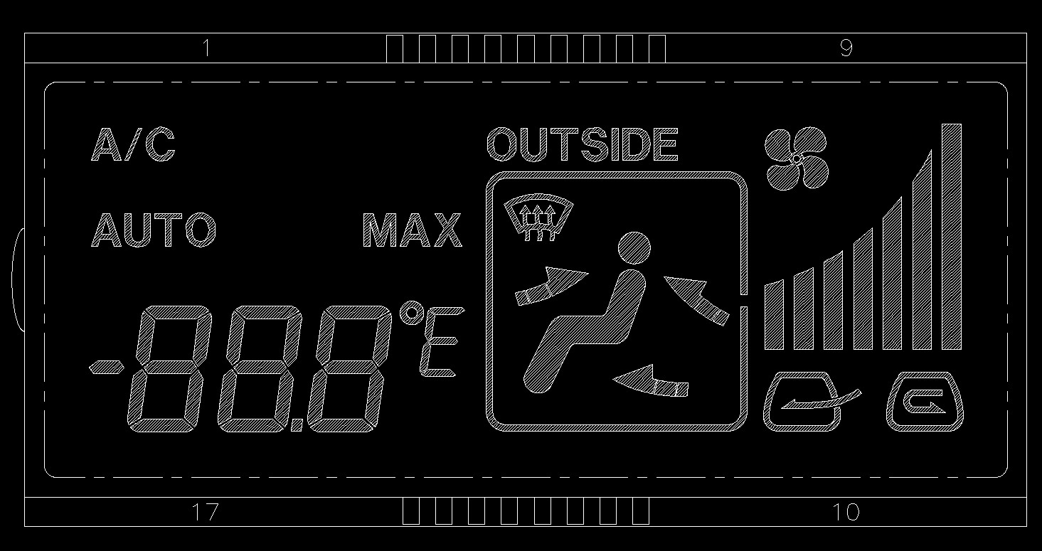Автомобильный контроллер кондиционирования воздуха HTN LCM Lcd Seven Segment Display