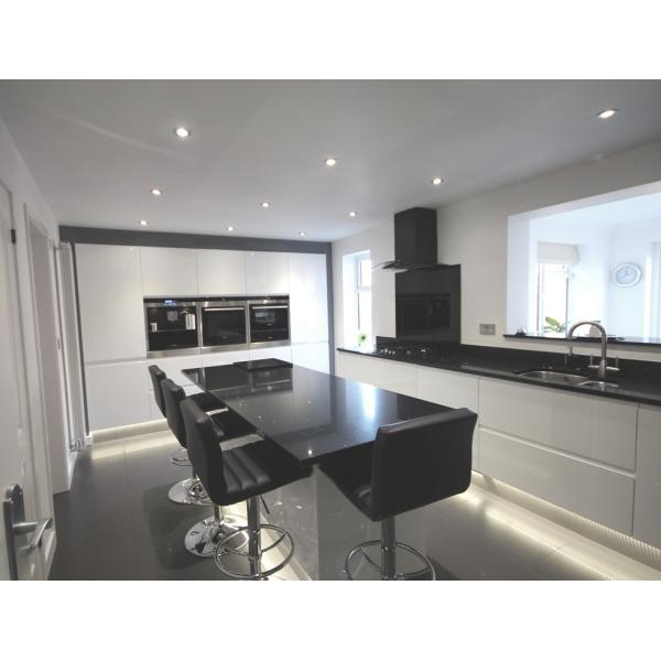 Melamine Finish Modern Modular Kitchen Cabinet L Shape Design