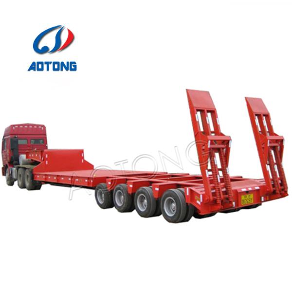 Semi-Trailer 150ton Heavy Duty 4 Line 8 Axle Low Bed Trailer with 32 Tyres and Gooseneck