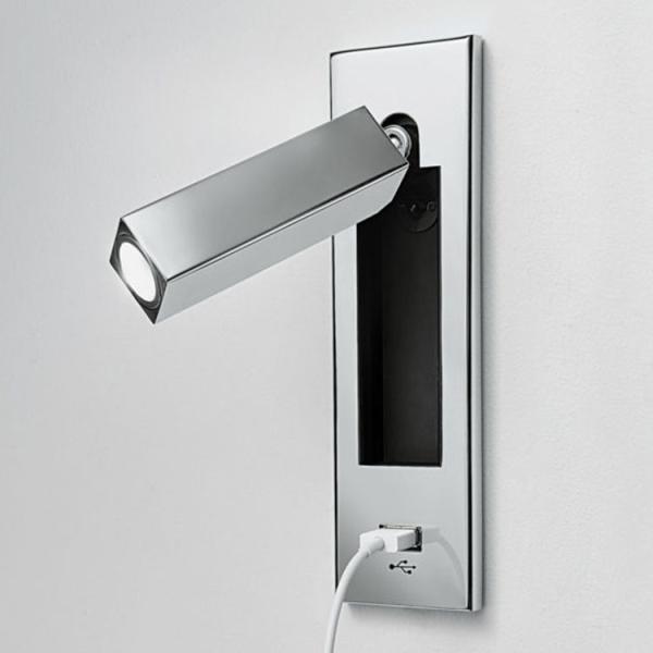 Hotel flat 2.1A 5V USB reading light flexible bedside wall lamp hotel bed headboard study bed wall light bedroom